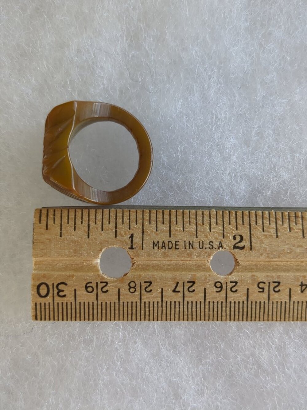 Vintage Carved Bakelite Ring • Butterscotch Olive • Art Deco • Tested Positive B - Picture 10 of 13